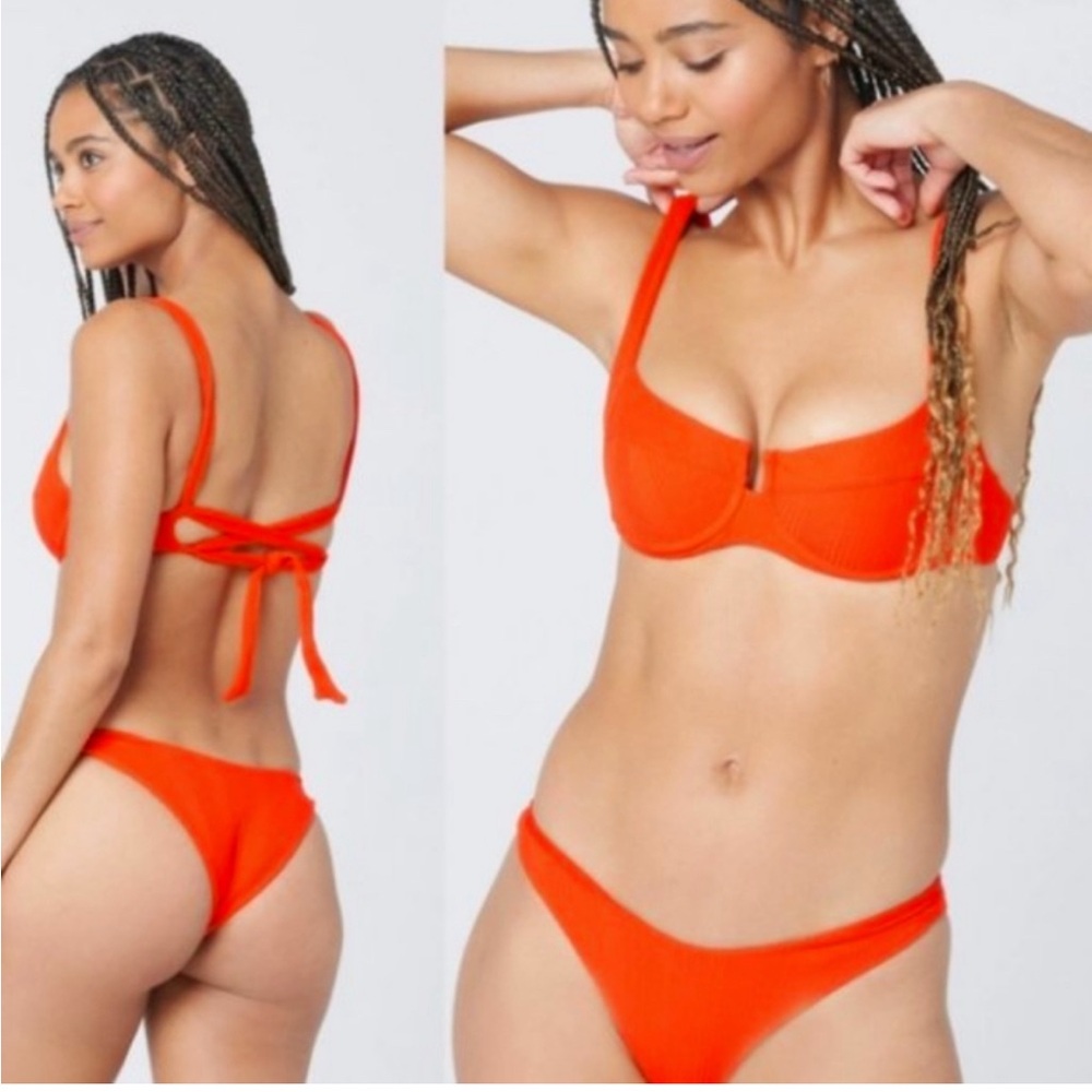 L*SPACE Camilla Pointelle Poppy Underwire Bikini Top Size M - Picture 2 of 10